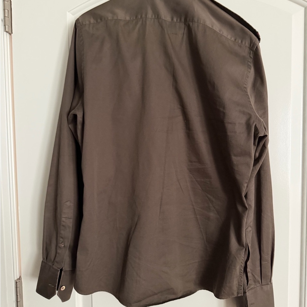 Gucci Vintage Men's Khaki Button Down Shirt - Picture 6 of 6
